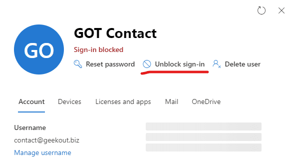 blocking sign-in to a shared mailbox
